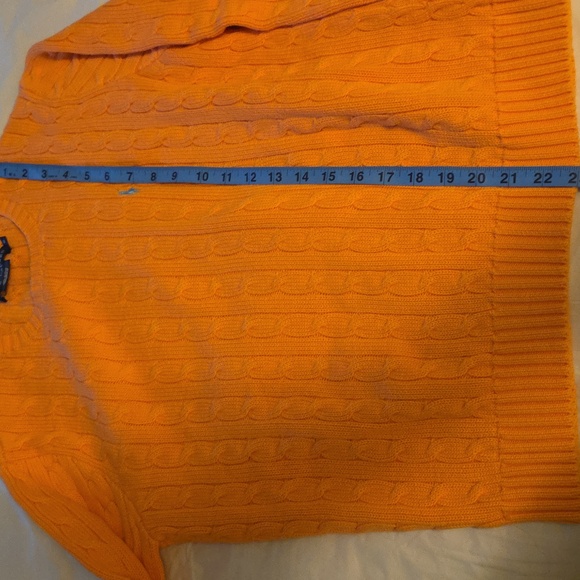 Ralph Lauren Vibrant Orange Cable Knit Sweater - Picture 5 of 6